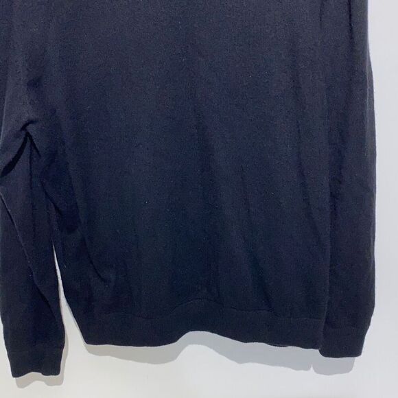 W.H Belk Men's Fine 2 Ply Cashmere Black Long Sleeve Sweater Size Large - Picture 2 of 10